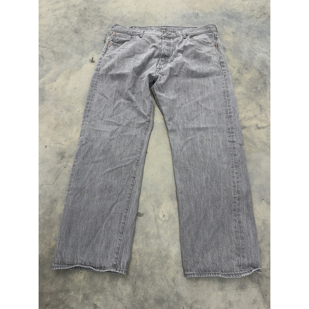 Levi's 501 White Oak Cone Denim Jeans W38 L32 Gray Button Fly USA Fabric